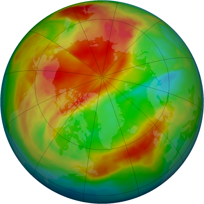 Arctic ozone map for 06 February 2014